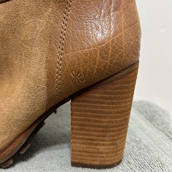 Sam Edelman Leather Suede Franklin Chunky Heel Ankle Boots Size 9.5 - Picture 9 of 15